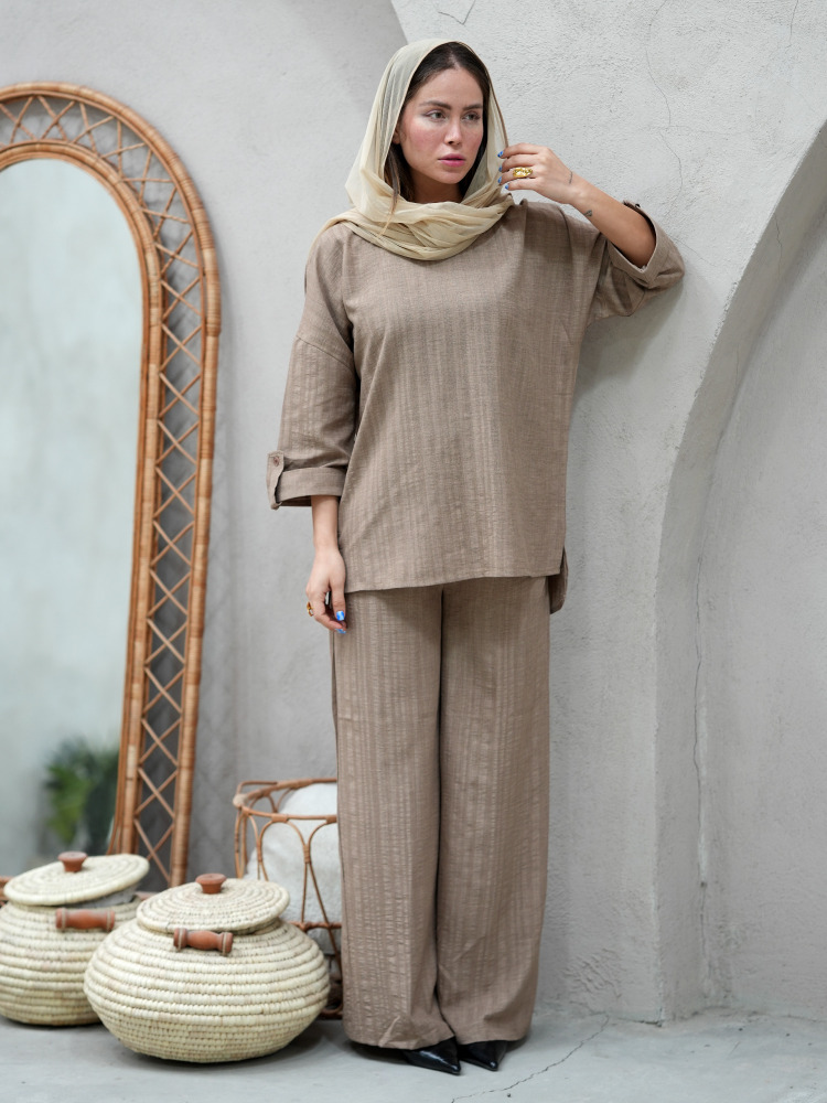 ست تونیک و شلوار ژاکارد Q31803